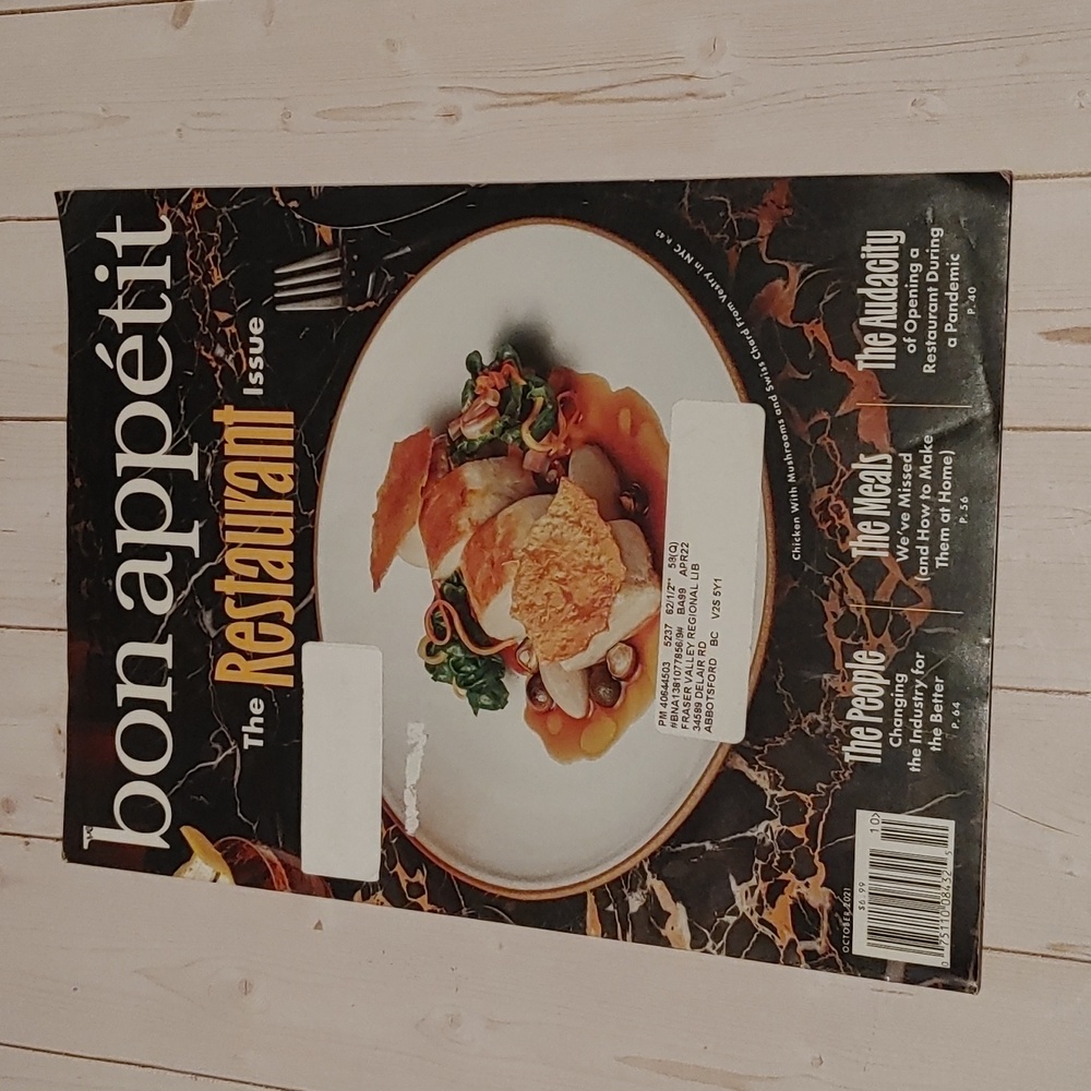 5/$10 Bon Appetit October 2021 The Restaurant Issue Magazine